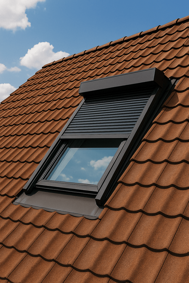 Elektrischer Dachfenster - Rollladen mit Seitenführung für Skyfens Fenster – Hitzeschutz, Verdunkelung & Lärmschutz - Perfektbaushop
